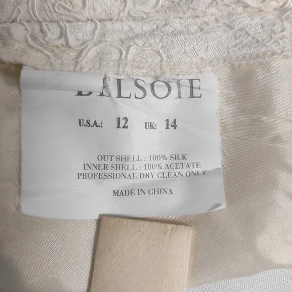 90s BELSOIE button front lace peplum top - Picture 10 of 10